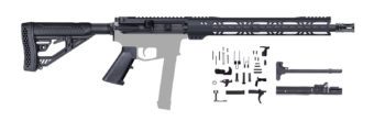 AR-9 Rifle Kit - 16 INCH / 9mm / 1:10 / 15 INCH Keymod Handguard / BCG / CHH / LPK / Non-Lock Back / A-205-195
