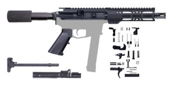 9MM AR-9 Pistol Kit - 7 INCH BARREL / 1:10 TWIST / 7 INCH M-LOK Flat Top Handguard / Non-Lock Back / BCG / CHH / LPK / A-205-444