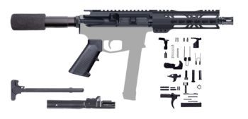 AR-9 Pistol Kit - 7 INCH / 9mm / 1:10 / 7 INCH Keymod Handguard / Non-Lock Back / BCG / CHH / LPK / A-205-445