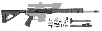 AR-10 Rifle Kit – 20″ / .308 / 1:10 / Stainless Steel / 15″ M-LOK / BCG / CH H / Adaptive Buttstock Kit / LPK / A-205-187