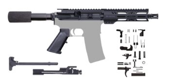 AR-15 Pistol Kit - 7.5 Inch / 5.56 NATO / 1:7 / 7 inch M-LOK Handguard / BCG / Charging Handle / Lower Parts Kit / 205-455