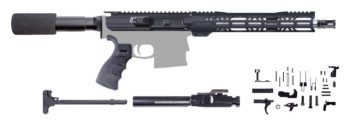 AR-10 Pistol Kit – 12.5″ / .308 / 1:10 / Stainless Steel / 12″ M-LOK Handguard / Ergo Grip / Bolt Carrier Group / Charging Handle / Lower Parts Kit / A-205-700