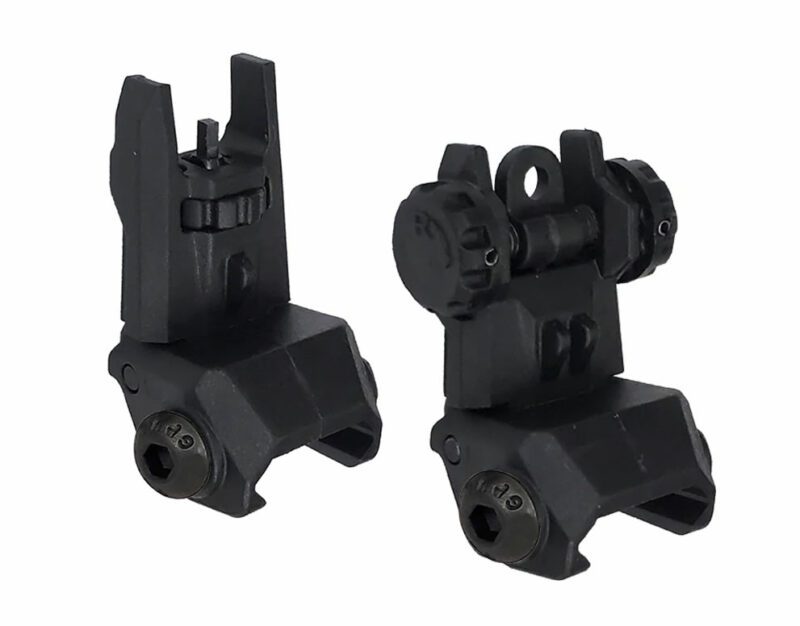 ar15 flip up iron sights polymer front rear
