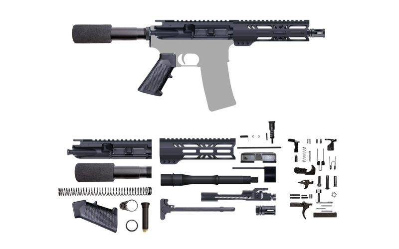 UNASSEMBLED AR-15 Pistol Kit - 7.5 INCH / 5.56 NATO / 1:8 / 7 INCH M ...