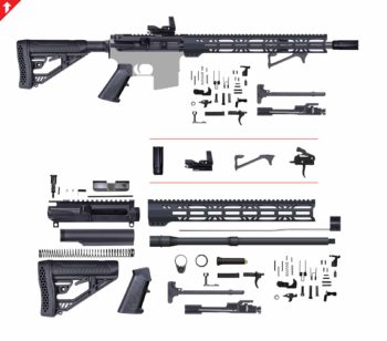 Upgraded Unassembled AR-15 Rifle Kit - 16 INCHES / 5.56 / M-LOK / Trigger / Red Dot Scope / Foregrip / Afterburner SK-U-205-100