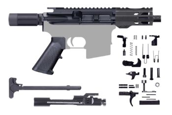 7.62X39 AR-15 Pistol Kit - 5 INCH MICRO BARREL / 1:10 TWIST / 4 INCH M-LOK Handguard / BCG / CH H / LPK / Micro Buffer Tube / A-205-837