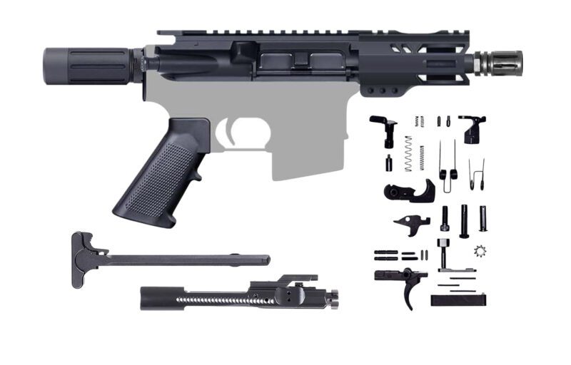 300AAC AR-15 Pistol Kit -5 INCH MICRO BARREL / 1:7 TWIST / 4 INCH M-LOK Handguard / MICRO BUFFER TUBE / BCG / CHH / LPK / A-205-836