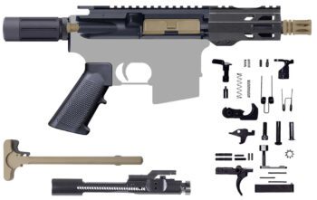 AR-15 Pistol Kit - 5 NCH MICRO 5.56 NATO / 1:5 / Micro Buffer / 4 INCH M-LOK Handguard / BCG / Charging Handle / 205-819 FDE