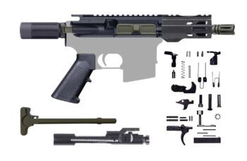 AR-15 Pistol Kit – 5 NCH MICRO 5.56 NATO / 1:5 / Micro Buffer / 4 INCH M-LOK Handguard / BCG / Charging Handle / 205-819 ODG